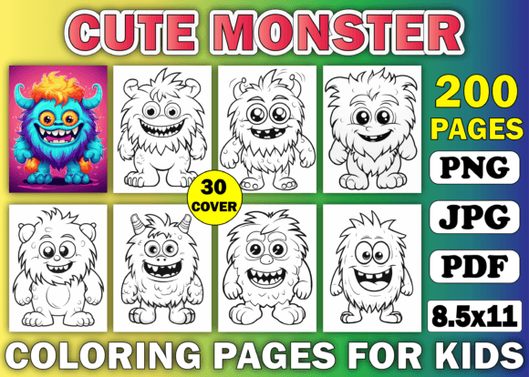 200 Cute Monster Coloring Pages for Kids