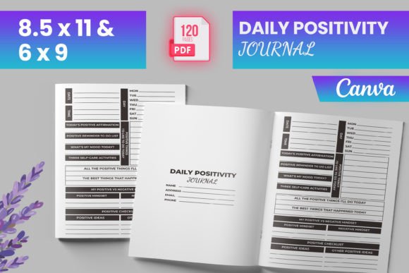 Daily Positivity Journal Canva KDP