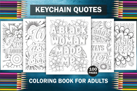 Keychain Quotes Coloring Book Bundle