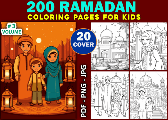 Ramadan Coloring Pages for Kids Vol - 3