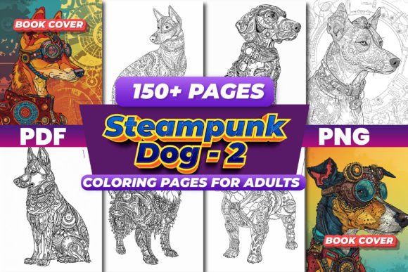 Steampunk Dog Coloring Pages 2