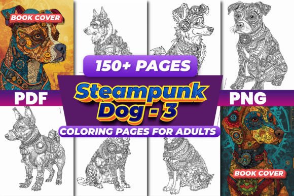 Steampunk Dog Coloring Pages 3