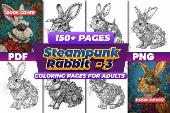 Steampunk Rabbit Coloring Pages 3